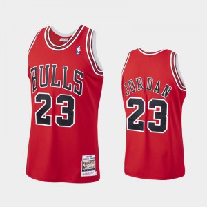 Michael Jordan Chicago Bulls #23 Men's Hardwood Classics Bulls 1997-98 Authentic Jersey - Red