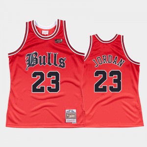 Michael Jordan Chicago Bulls #23 Men's Old English Bulls 1997-98 Faded Jersey - Red