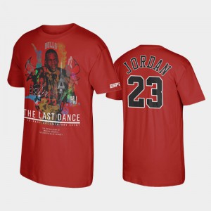 Michael Jordan Chicago Bulls #23 Men's The Last Dance Bulls Dramatic Documentary T-Shirt - Red