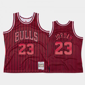 Michael Jordan Chicago Bulls #23 Men's Striped 1997-98 Jersey - Red