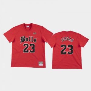 Michael Jordan Chicago Bulls #23 Men's Old English Faded T-Shirt - Red
