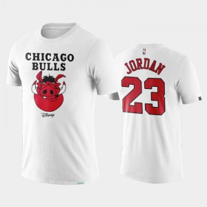 Michael Jordan Chicago Bulls #23 Men's Disney X NBA Logo Resuming Season T-Shirt - White