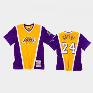 Kobe Bryant Los Angeles Lakers #24 Men's Authentic Shooting Classic T-Shirt - Purple Gold