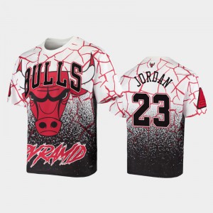 Michael Jordan Chicago Bulls #23 Men's Pyramid Sublimated T-Shirt - White