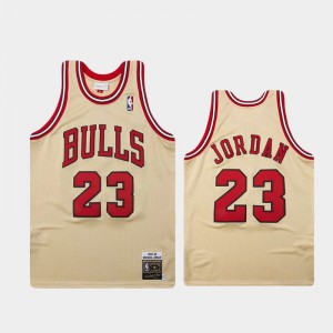 Michael Jordan Chicago Bulls #23 Men's Hardwood Classics 1995-96 Authentic Jersey - Gold