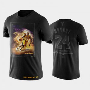Kobe Bryant Los Angeles Lakers Men's Mamba Day The Mamba Run with ball T-shirt T-Shirt - Black