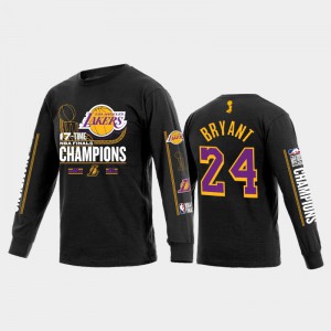 Kobe Bryant Los Angeles Lakers #24 Men's 2020 NBA Finals Champions 17Times Long Sleeve T-Shirt - Black